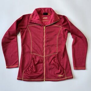 Cabela's Women's Small Red Full Zip With Yellow Stitching